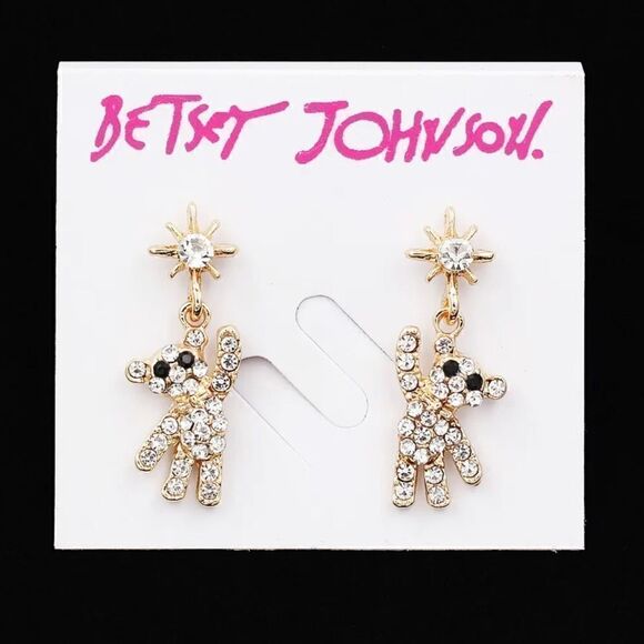 Adorable BJ Teddy Earrings NWT - Picture 1 of 5